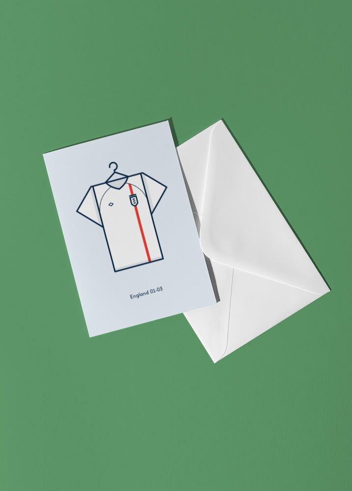 England 2001-03 Home Kit Greetings Card