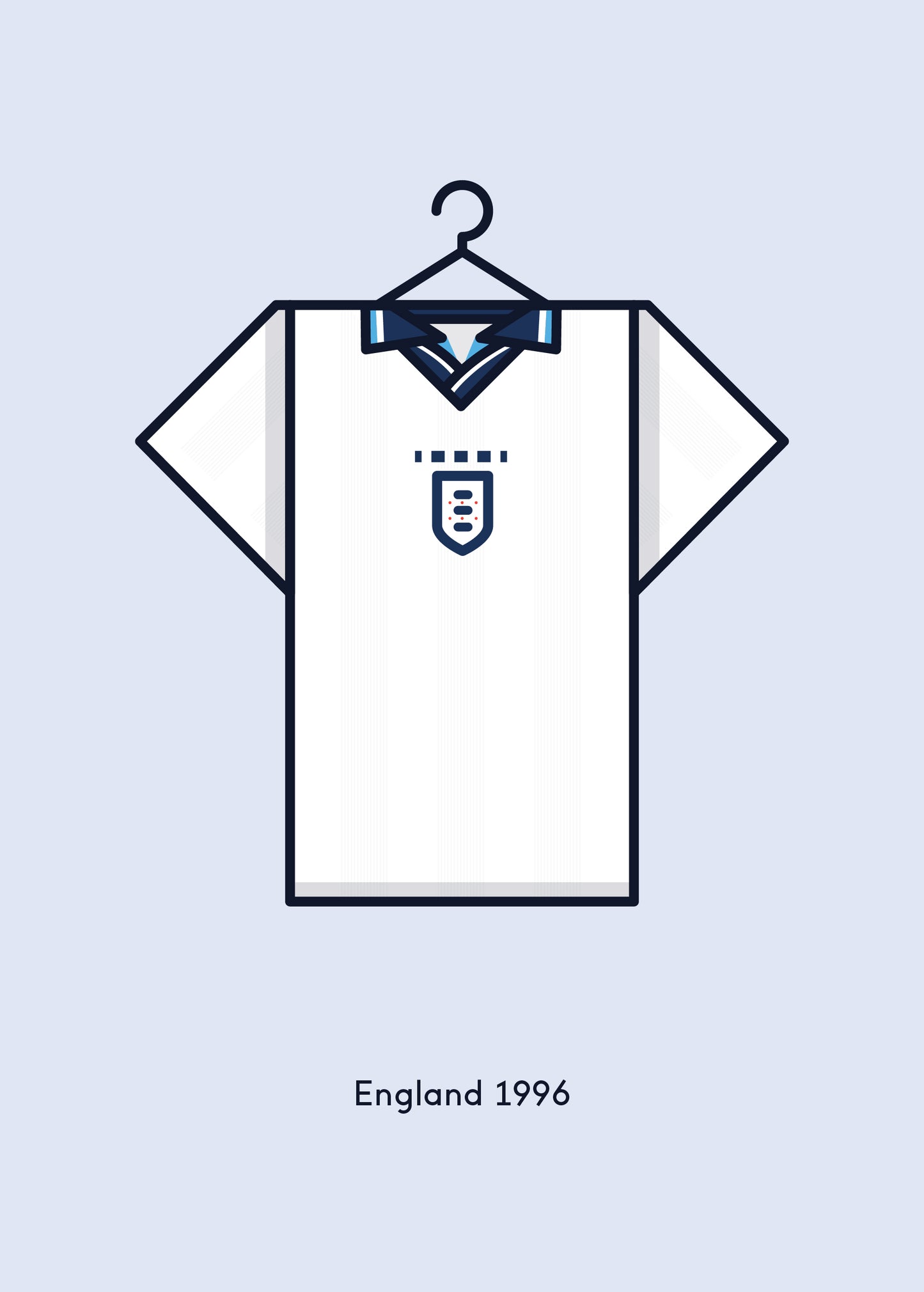 England 1996 Home Kit Greetings Card