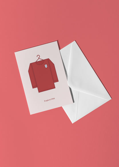 England 1966 Away Kit Greetings Card