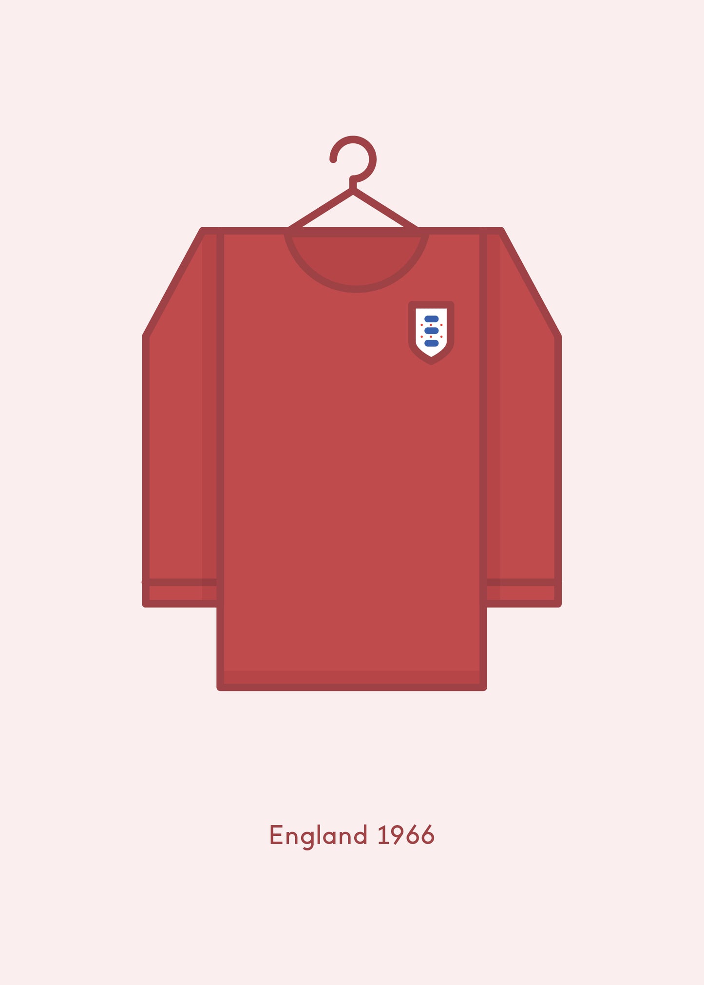 England 1966 Away Kit Greetings Card