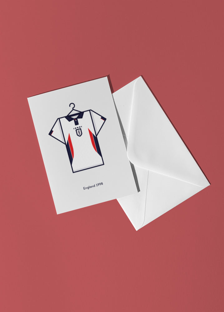 England 1998 Home Kit Greetings Card