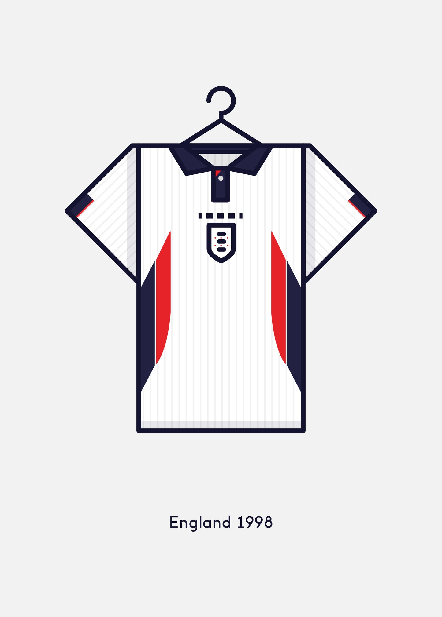 England 1998 Home Kit Greetings Card