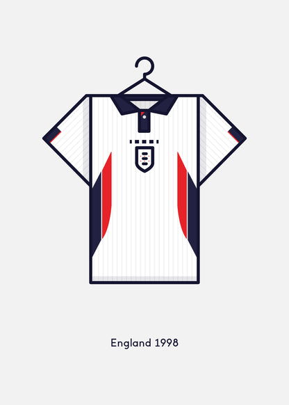 England 1998 Home Kit Greetings Card