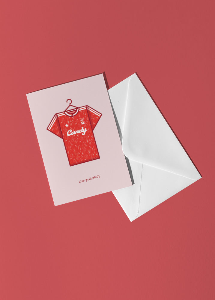 Liverpool 1989-91 Home Kit Greetings Card