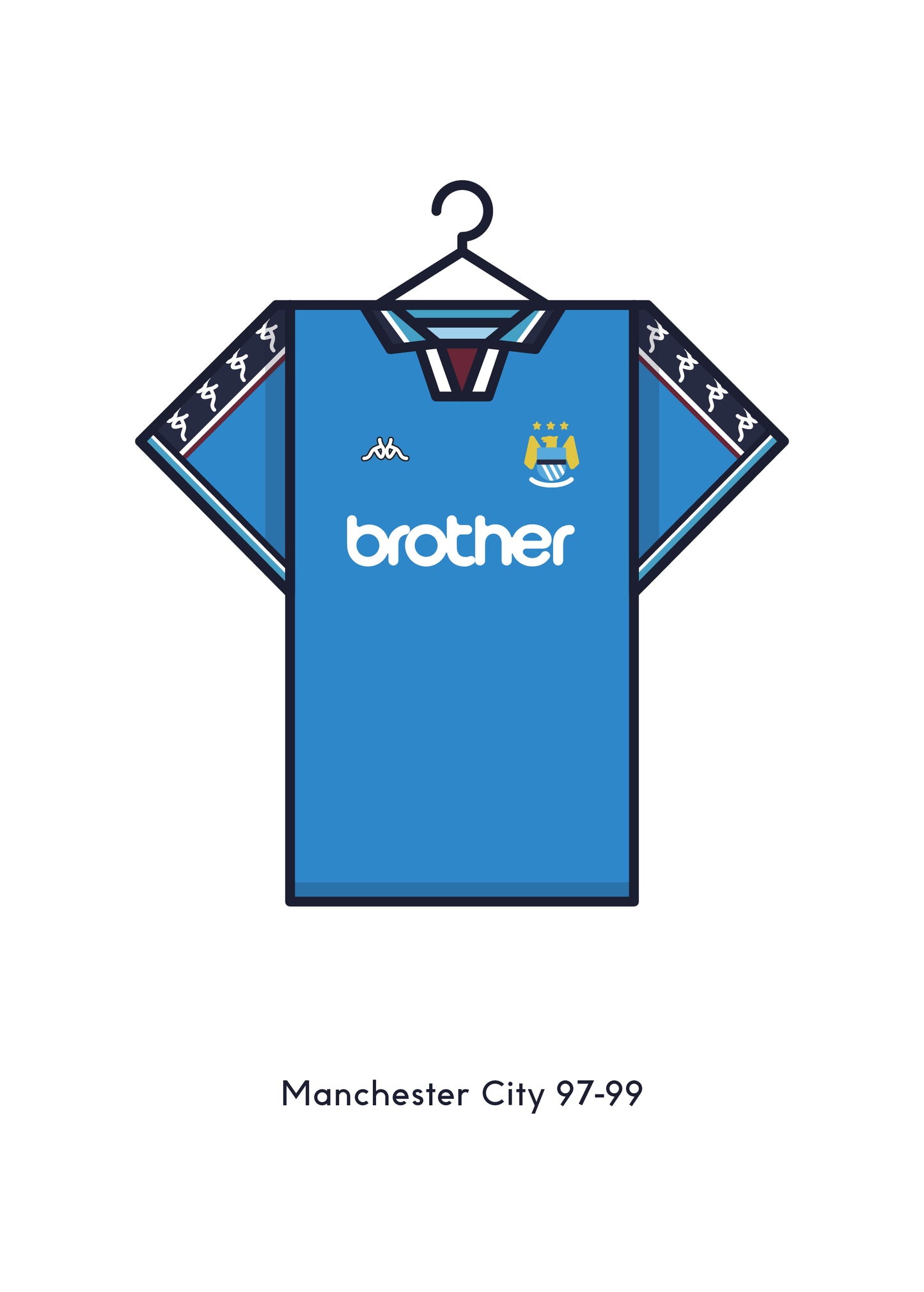 Manchester City 1997-99 Home Football Kit