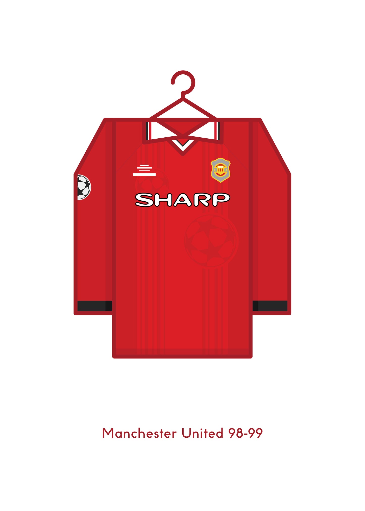 Manchester United 1998 - 99 Champions League Final Home Kit