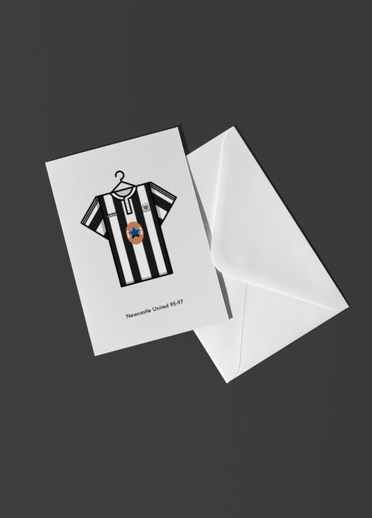 Newcastle United 1995-97 Home Kit Greetings Card