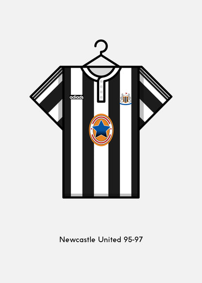 Newcastle United 1995-97 Home Kit Greetings Card