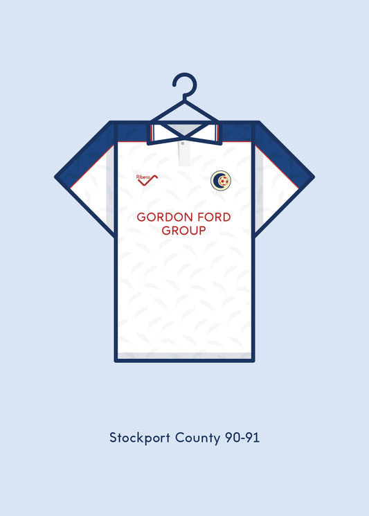 Stockport County 1990 - 91 Home Kit