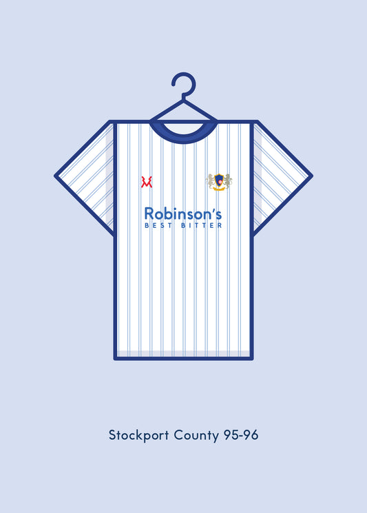 Stockport County 1995 - 96 Home Kit