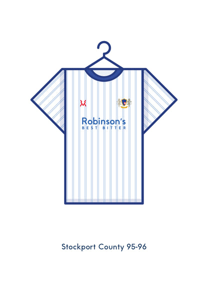 Stockport County 1995 - 96 Home Kit