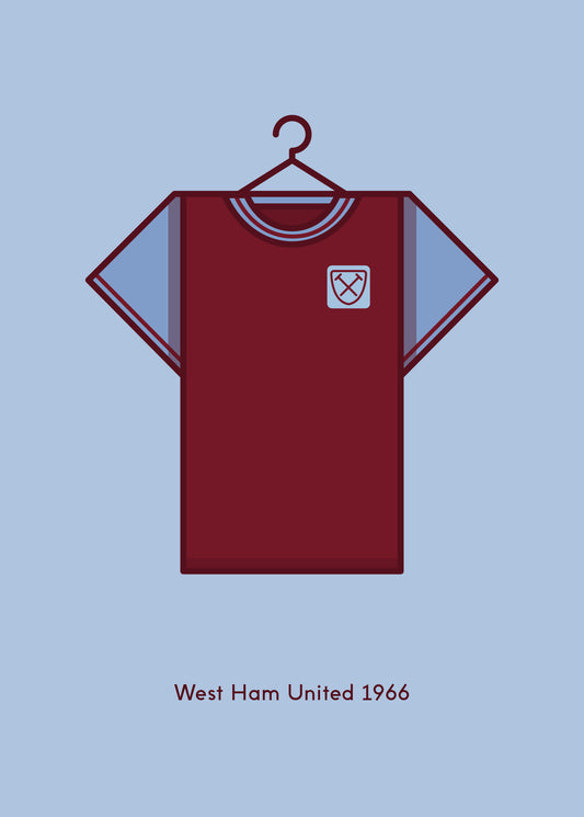 West Ham United 1966 Home Football Kit