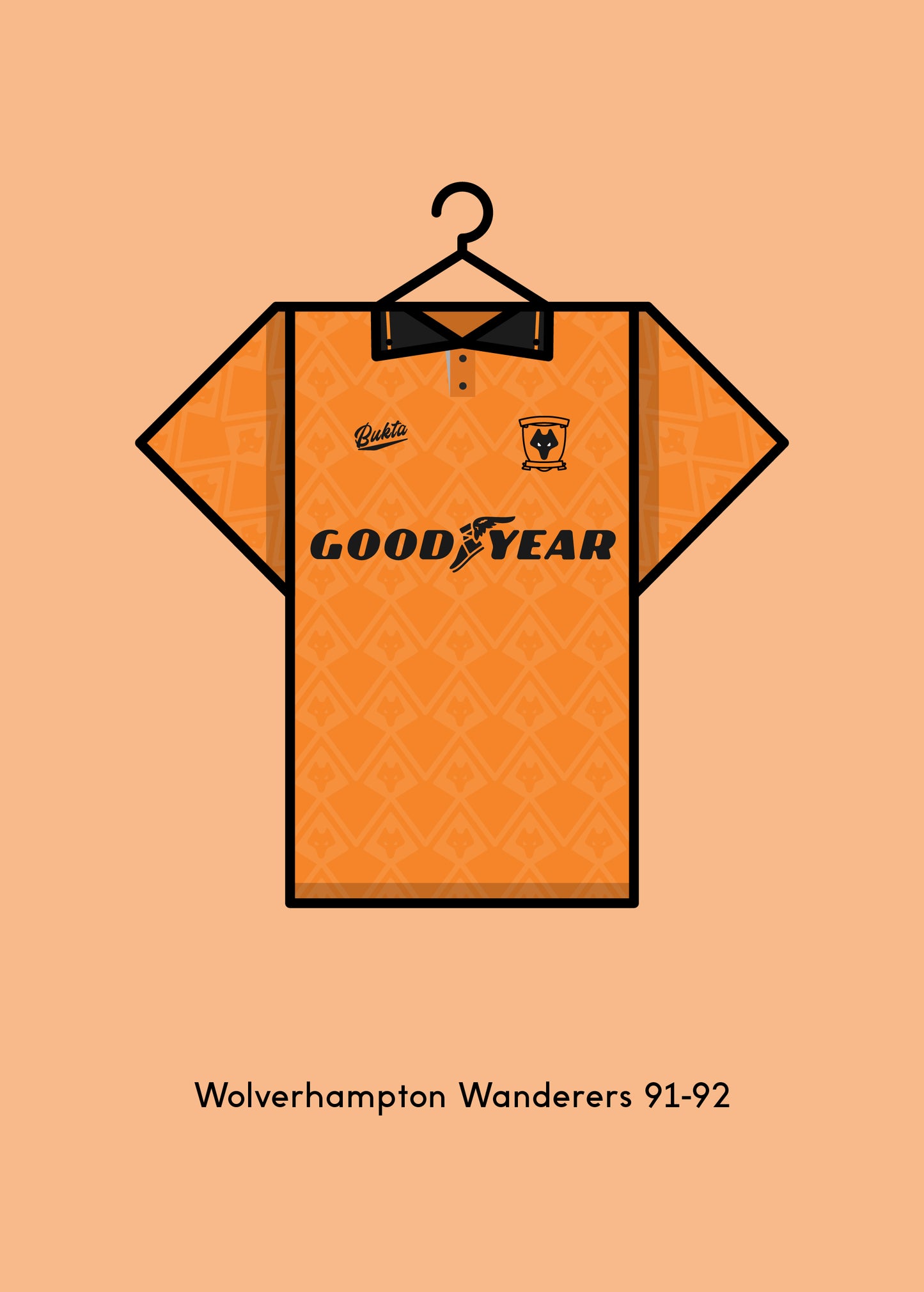 Wolverhampton Wanderers 1991-92 Home Football Kit