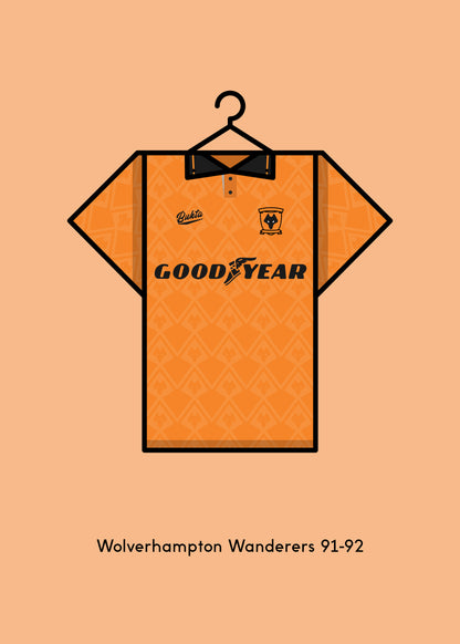 Wolverhampton Wanderers 1991-92 Home Football Kit