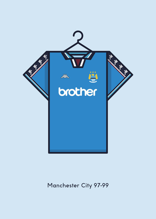 Manchester City 1997-99 Home Football Kit