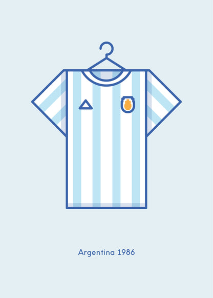 Argentina 1986 International Home Football Kit